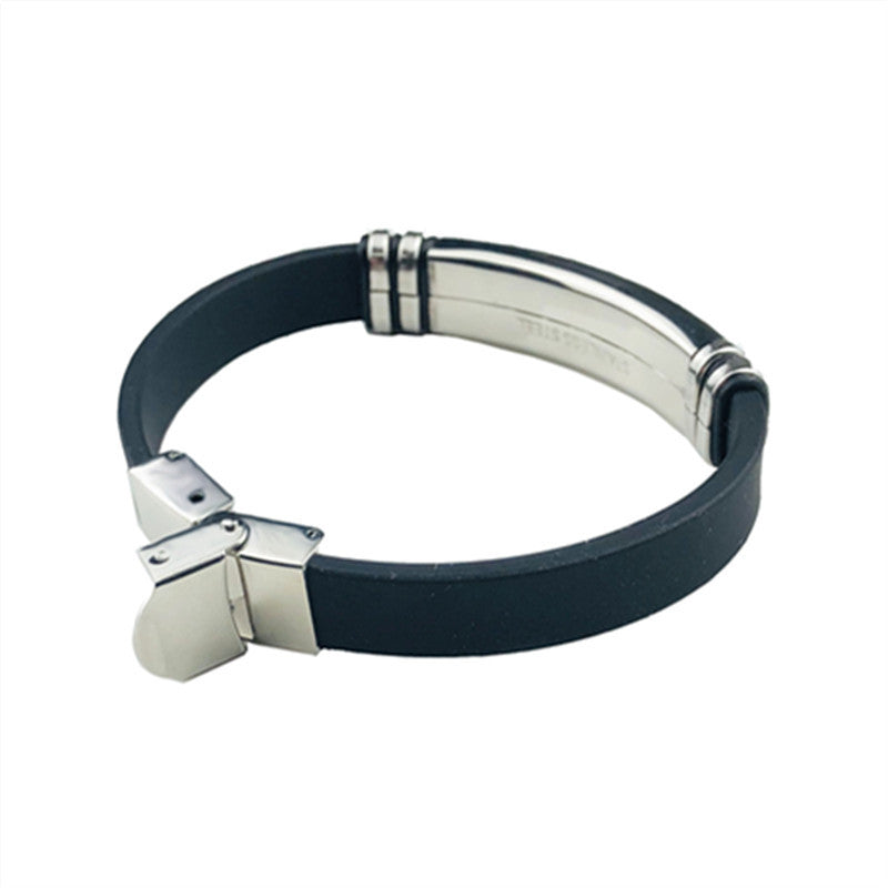 Stainless Steel Plate and Clasps and Silicon Strap