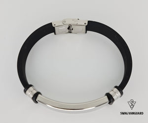 Stainless Steel Plate and Clasps and Silicon Strap