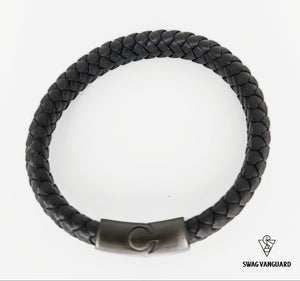 Steel Black Carbon and Black Braided Calf Leather