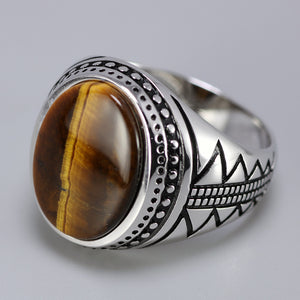 Pure 925 Sterling Silver With Natural Tiger Eye Stone