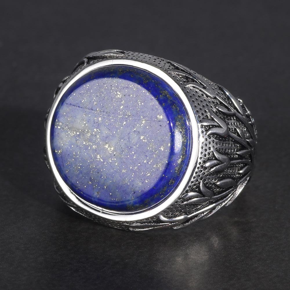Pure 925 Sterling Silver with Lapis Lazuli Stone